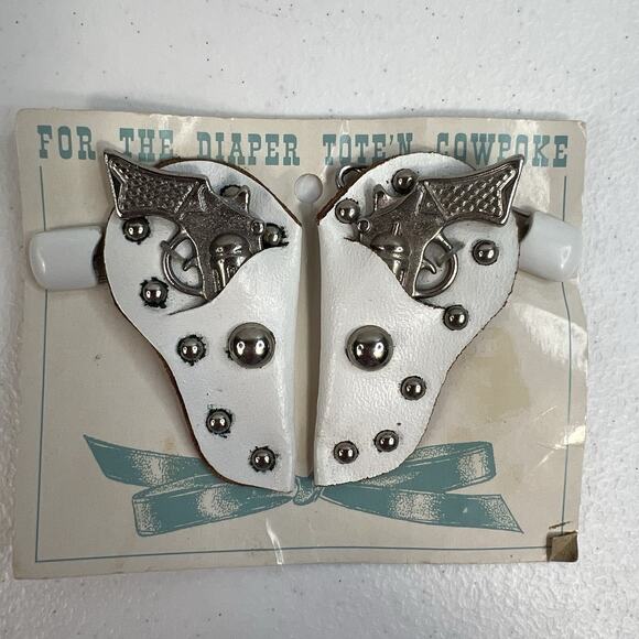 Vintage Cowboy Holster Guns Baby Diaper Pins For The Diaper Tote’n Cowpoke - Picture 2 of 7